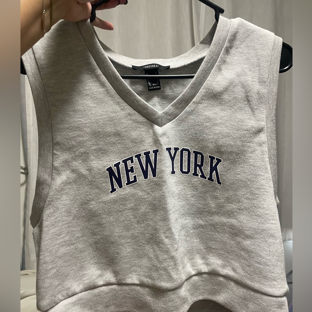trendy cropped vest style shirt